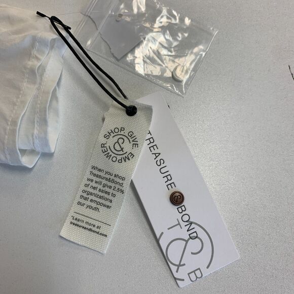 Treasure & Bond Shirt Womens XS Extra Small White Rayon Long Sleeve Sheer Top - Picture 9 of 11